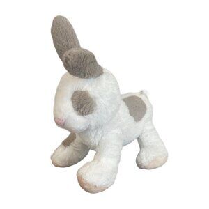 Carters White Bunny Rabbit Plush 9" Patches Taupe Spot On Eye  #67297 2016 Lovey